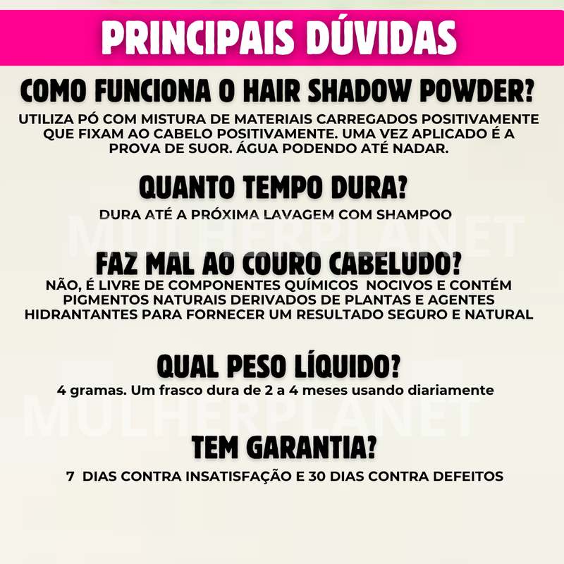 Hair Shadow Powder - Cubra Falhas e Raizes Crescidas + Pincel de retoque rápido