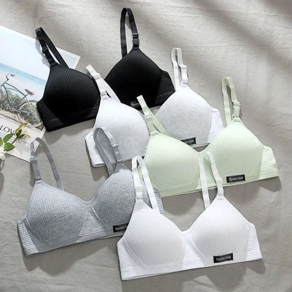 Kit 5 Sutiãs Bella Comfort - 90% Algodão com Fecho em 3 Aros + Frete Grátis